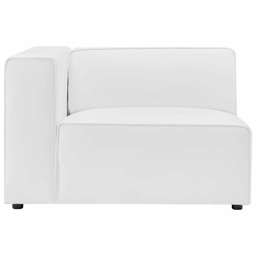 Mingle Vegan Leather Sofa and Armchair Set, White