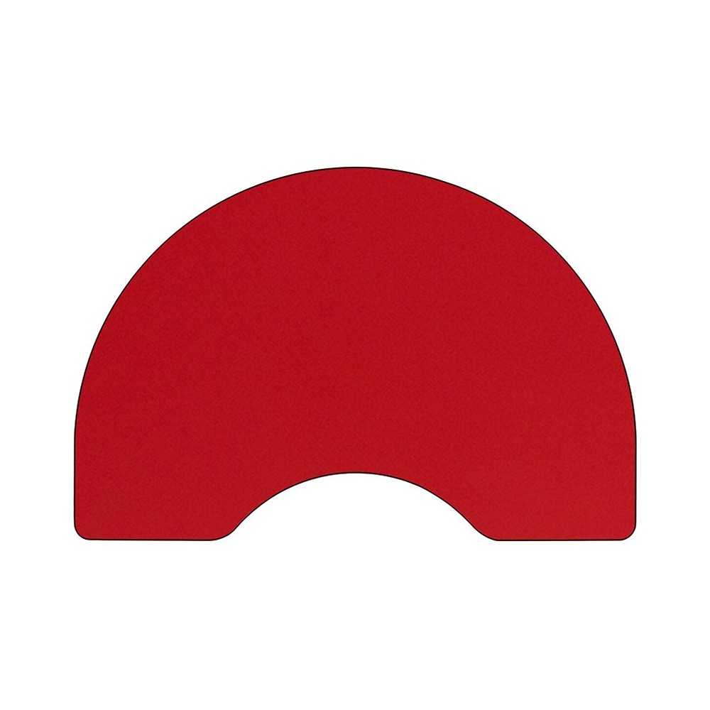 Mobile 48''W x 72''L Kidney Red HP Laminate Activity Table - Height Adjustable Short Legs