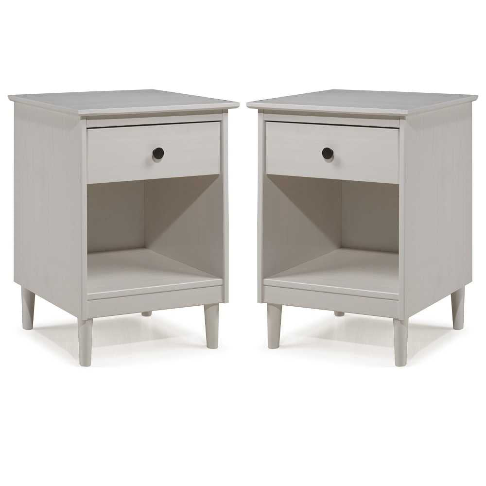 Modern 1 Drawer Nightstand - White