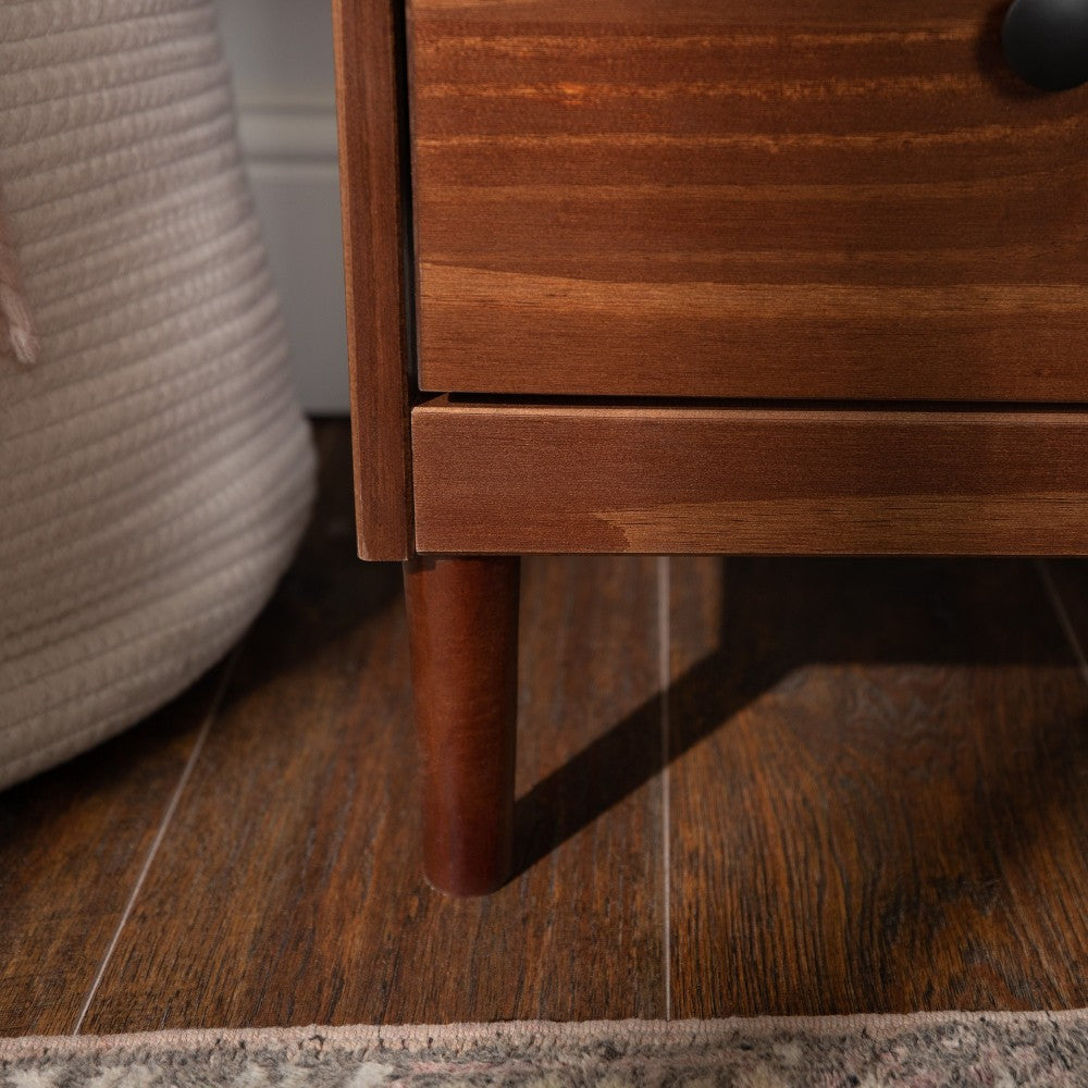 Modern 6 Drawer Solid Wood Dresser - Walnut