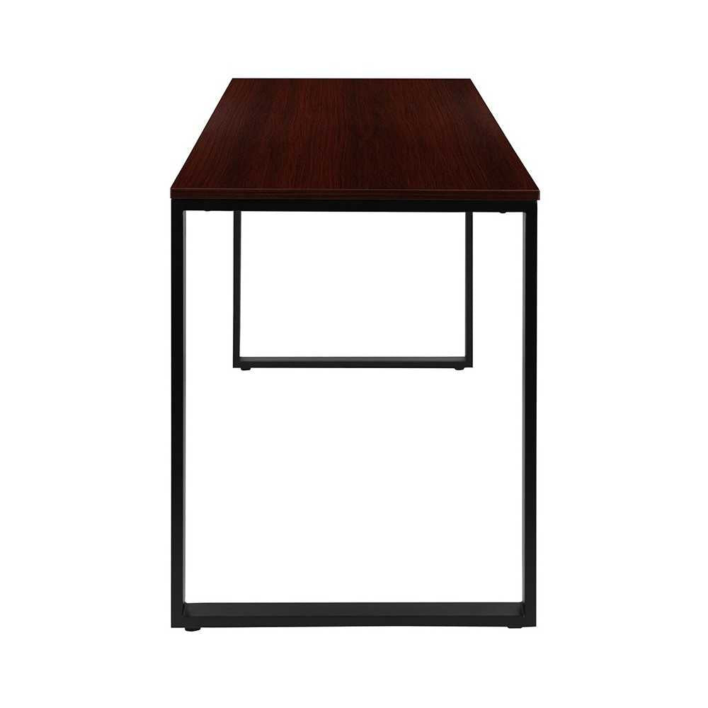 Modern Commercial Grade Desk Industrial Style Computer Desk Sturdy Home Office Desk - 55" Length-Mahogany