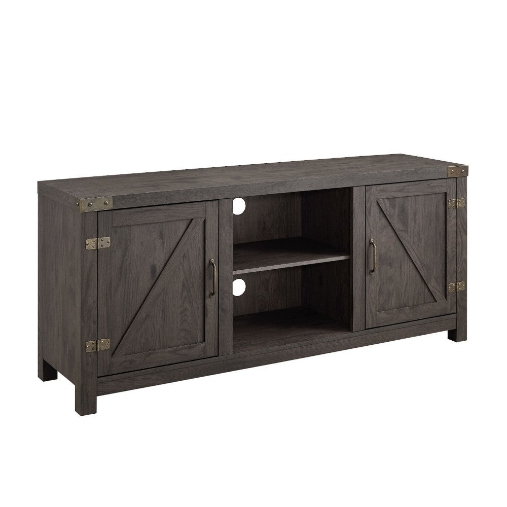 Modern Farmhouse Double Barn Door TV Stand for TVs up to 65" - Sable