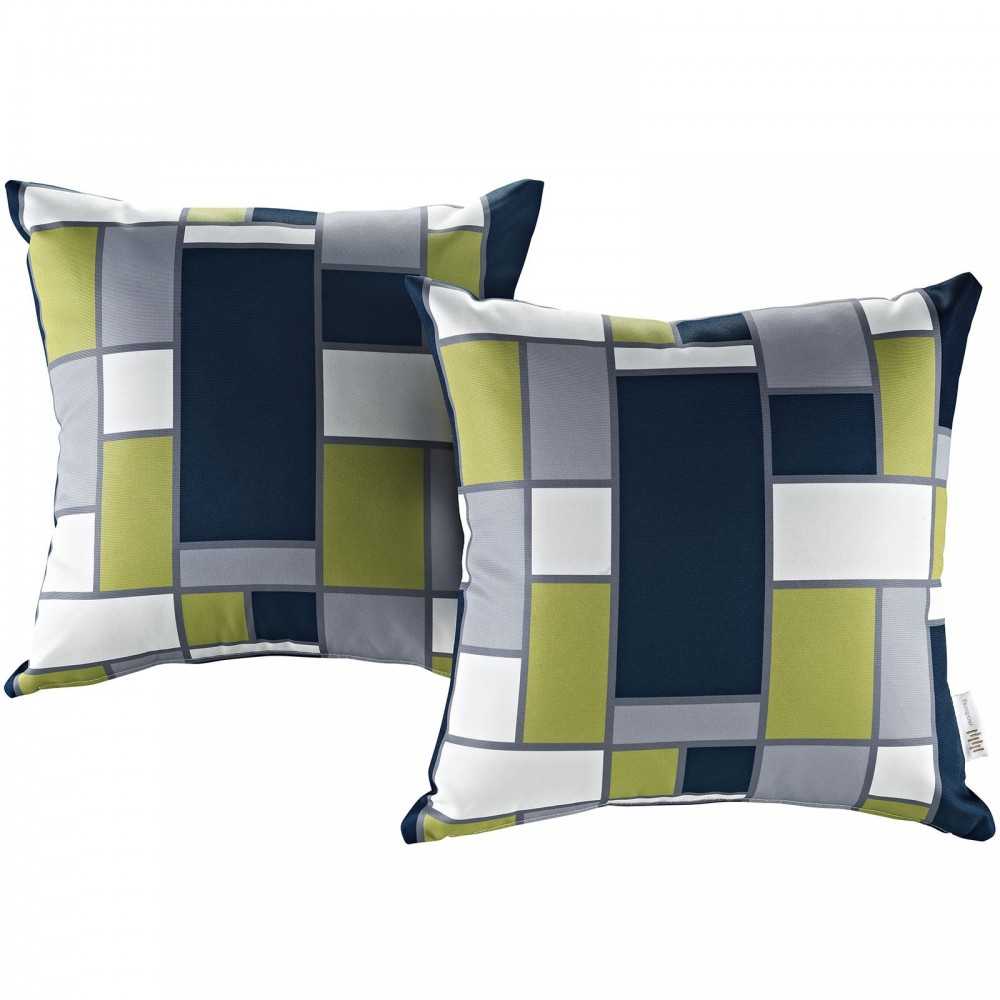 Modway Two Piece Outdoor Patio Pillow Set, Rectangle