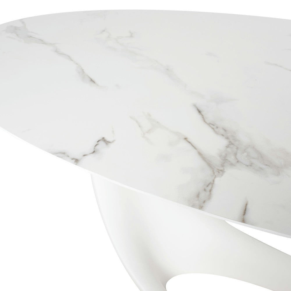 Montana White Ceramic Dining Table, HGNE277
