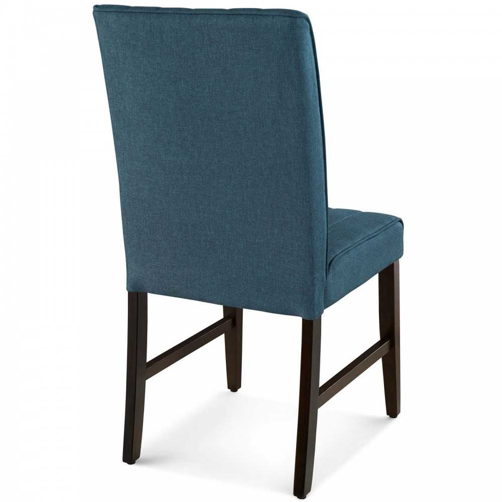 Motivate Channel Tufted Upholstered Fabric Dining Chair Set of 2, Blue