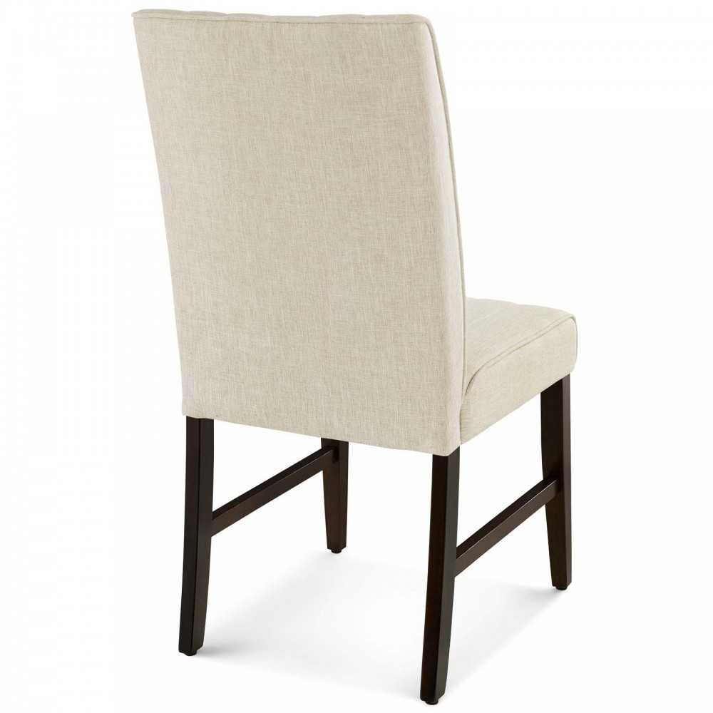 Motivate Channel Tufted Upholstered Fabric Dining Chair Set of 2, Beige