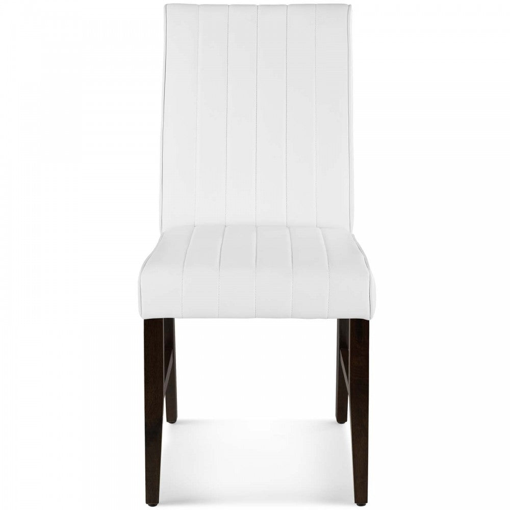 Motivate Channel Tufted Upholstered Faux Leather Dining Chair Set of 2