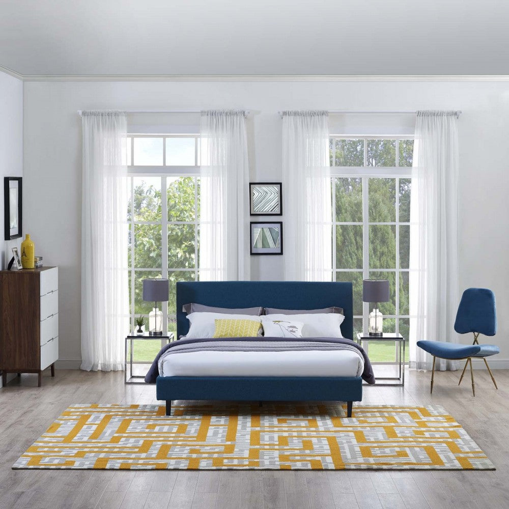 Nahia Geometric Maze 8x10 Area Rug, Ivory, Light Gray and Banana Yellow