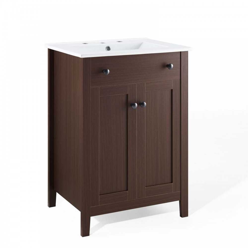 Nantucket 24" Bathroom Vanity, Walnut White