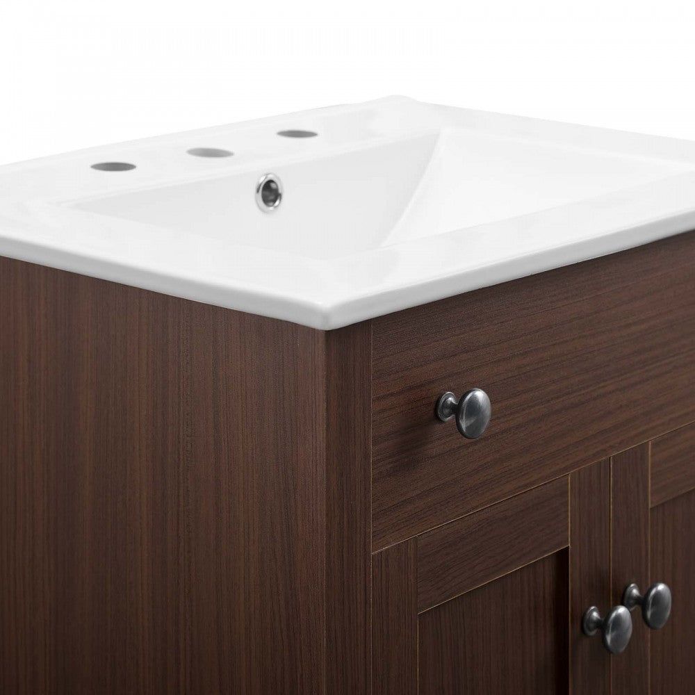 Nantucket 24" Bathroom Vanity, Walnut White