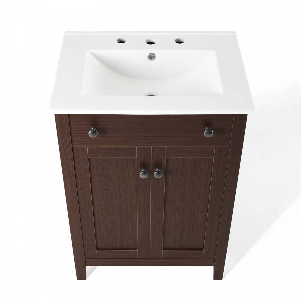 Nantucket 24" Bathroom Vanity, Walnut White