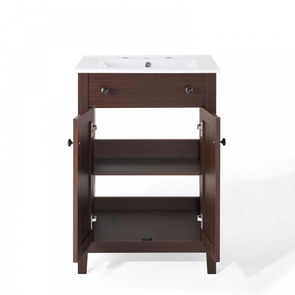 Nantucket 24" Bathroom Vanity, Walnut White
