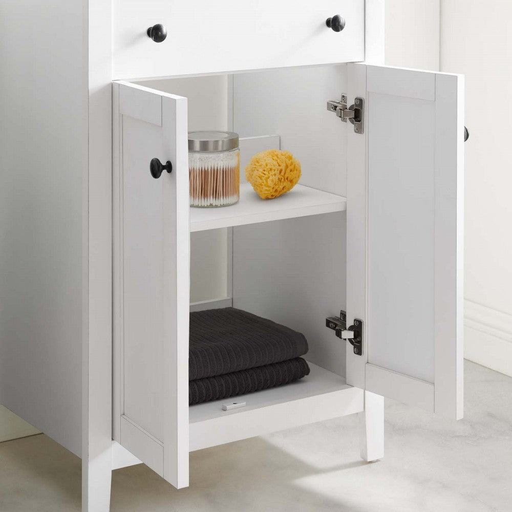 Nantucket 24" Bathroom Vanity Cabinet (Sink Basin Not Included), White