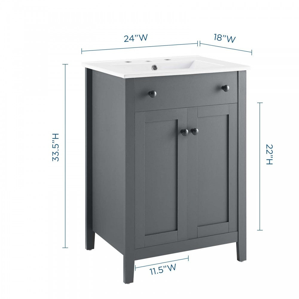 Nantucket 24" Bathroom Vanity, Gray White