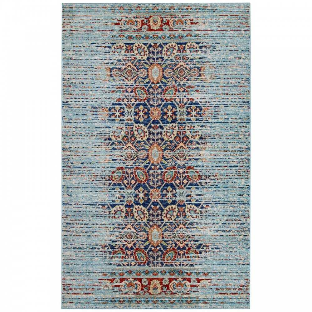 Naria Distressed Persian Medallion 5x8 Area Rug