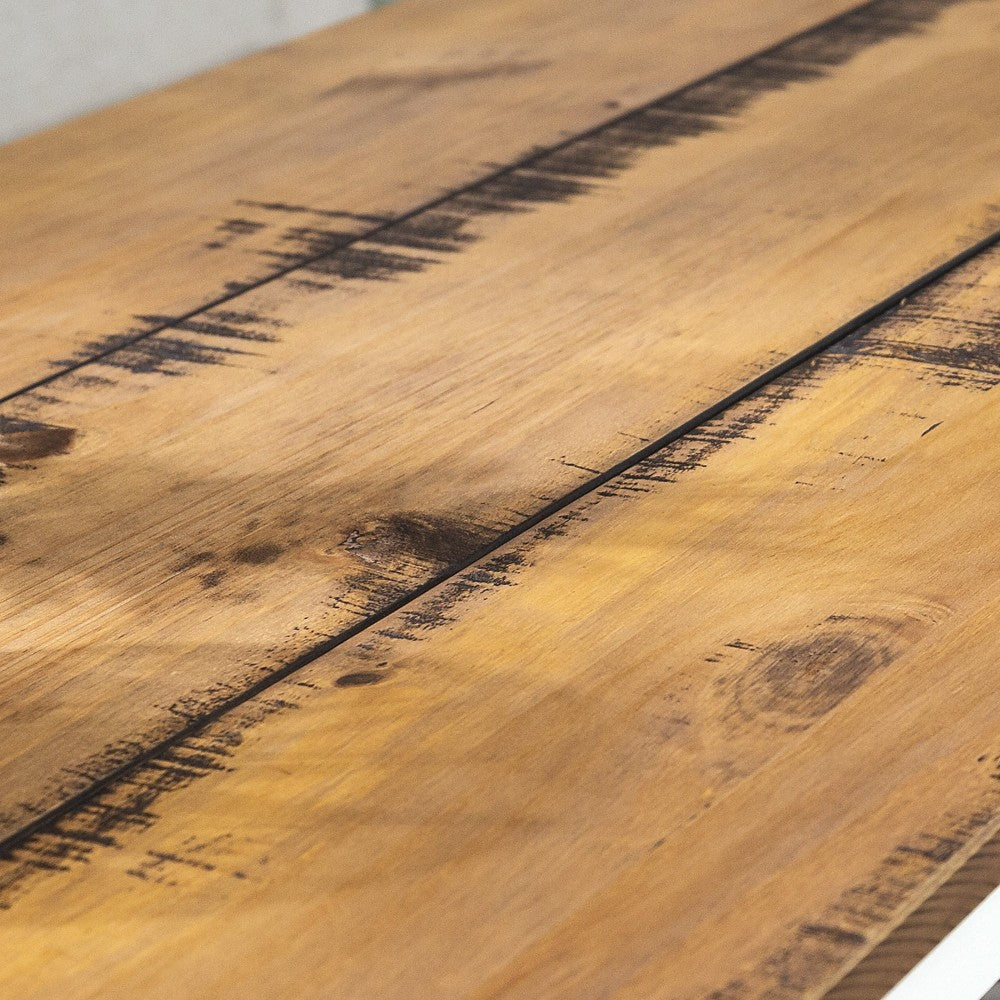 Natalee 48" Distressed Farmhouse Coffee Table - Rustic Oak/White Wash