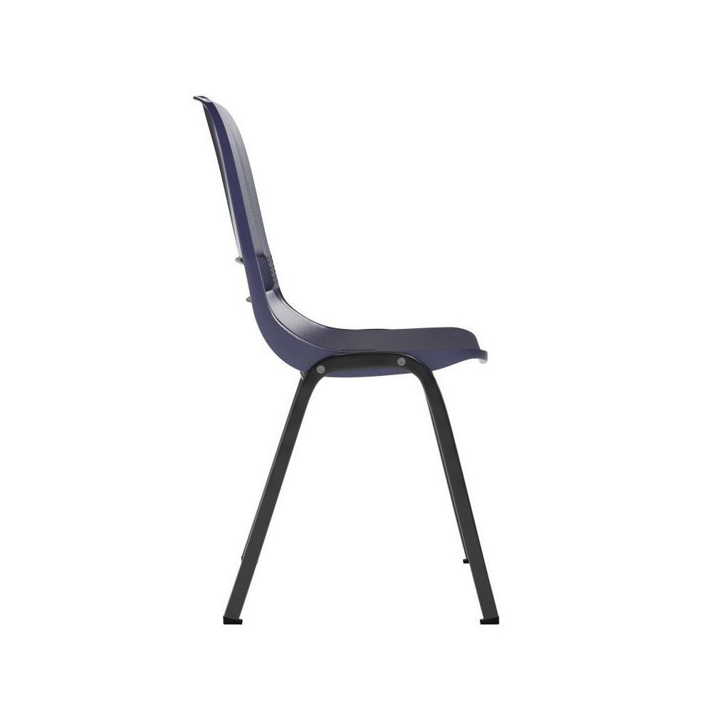 Navy Stack Chair-Black Frame