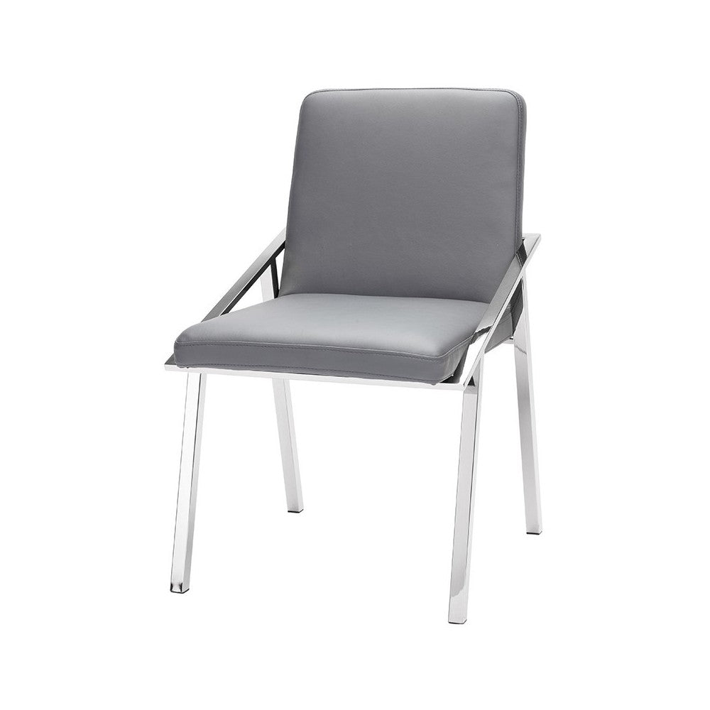 Nika Gray Naugahyde Dining Chair