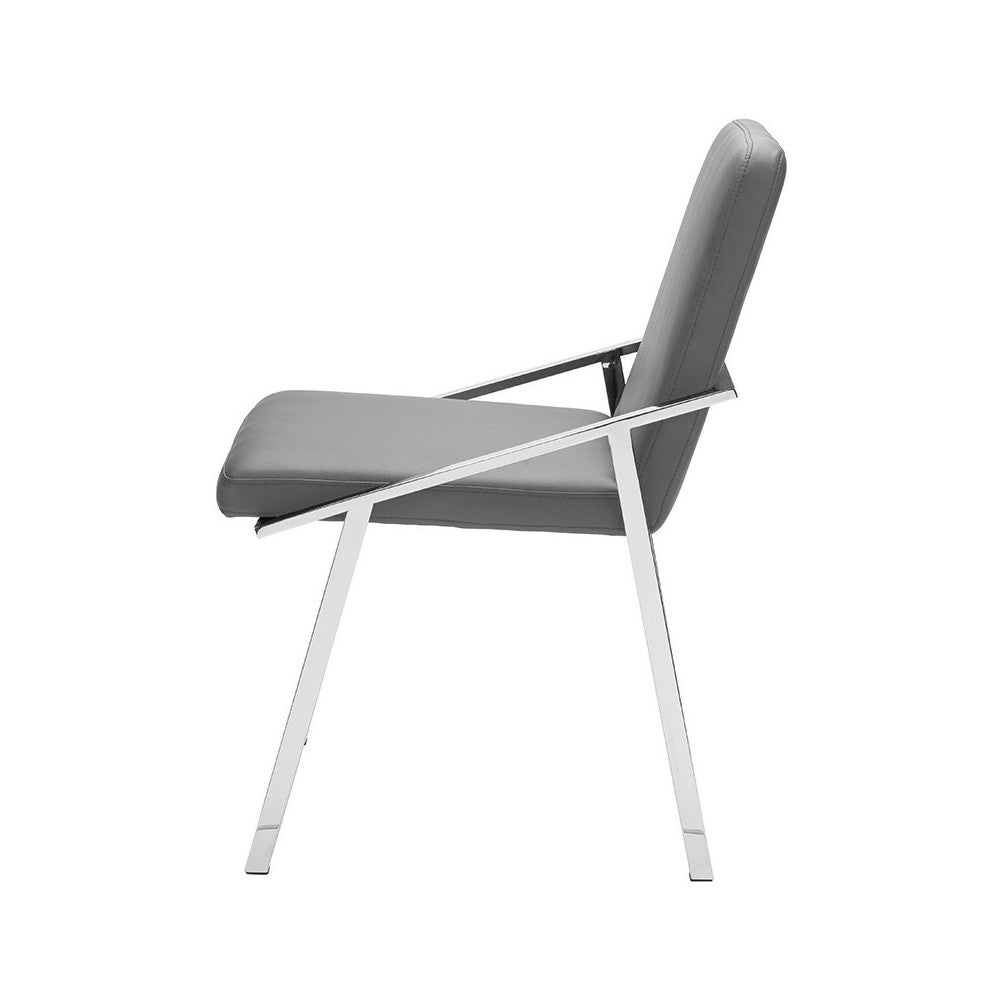 Nika Gray Naugahyde Dining Chair
