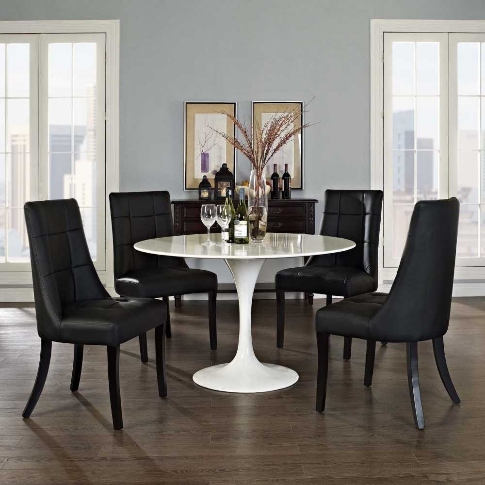 Noblesse Dining Chair Vinyl Set of 4, Black