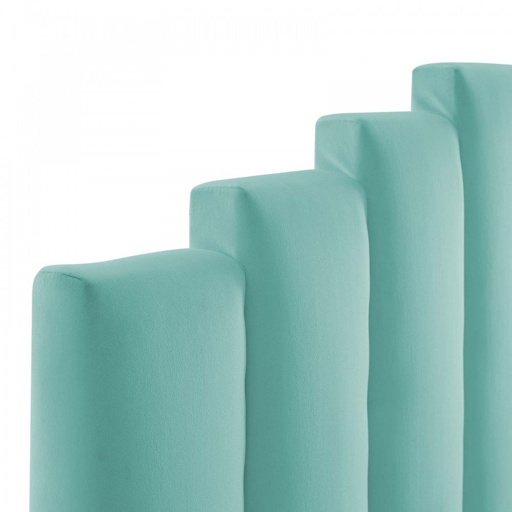 Noelle Performance Velvet King/California King Headboard, Mint