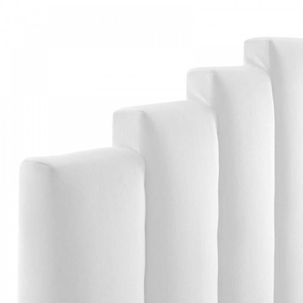 Noelle Performance Velvet King/California King Headboard, White