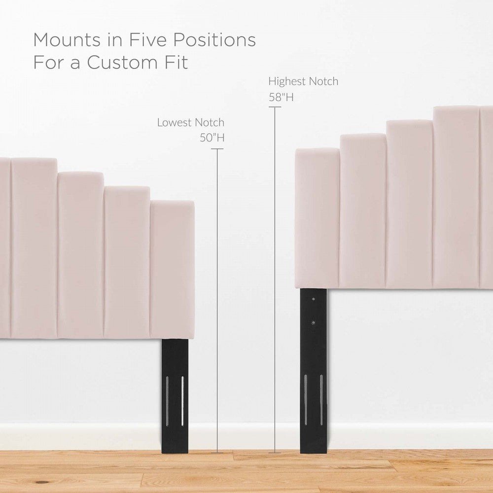 Noelle Performance Velvet Twin Headboard, Pink