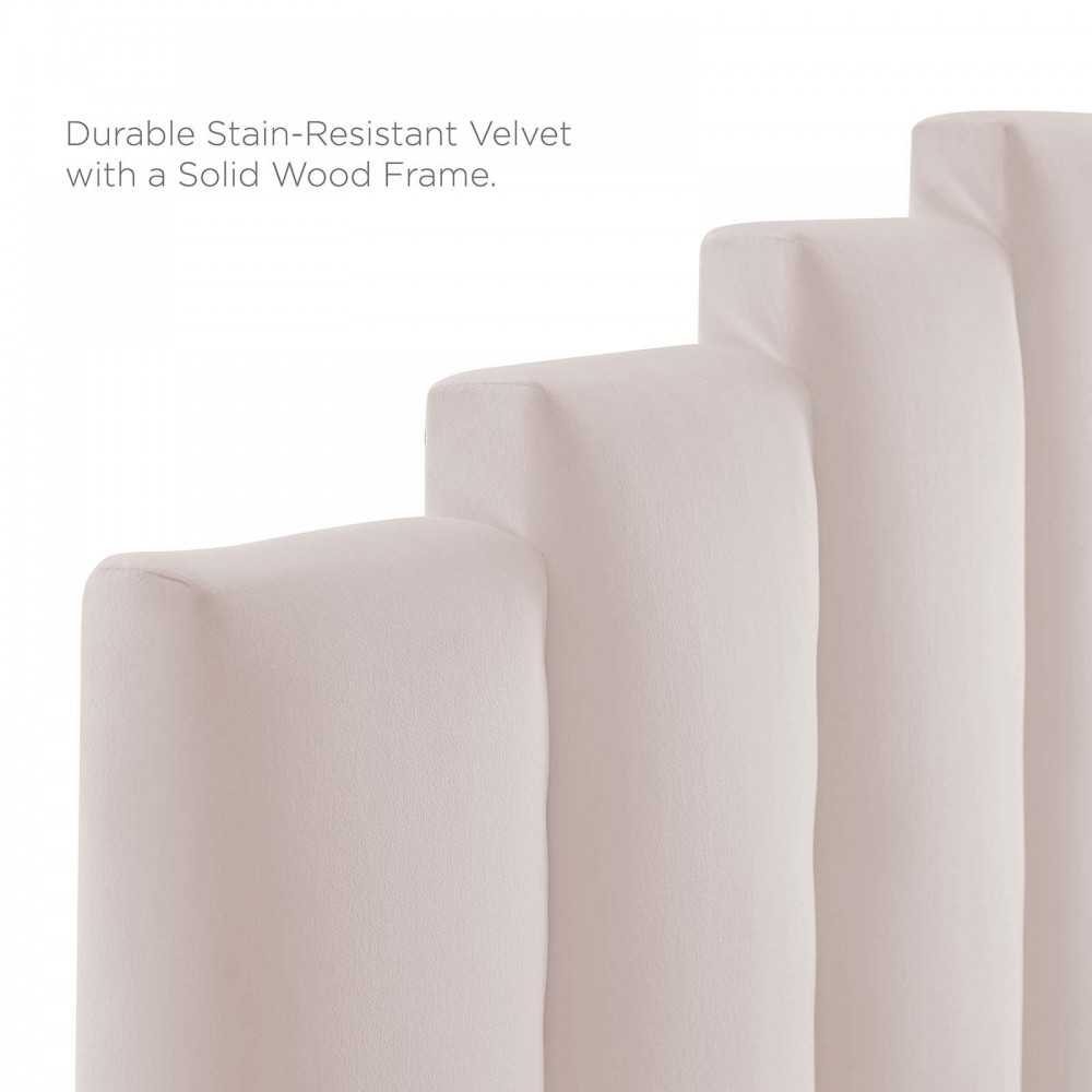 Noelle Performance Velvet Twin Headboard, Pink