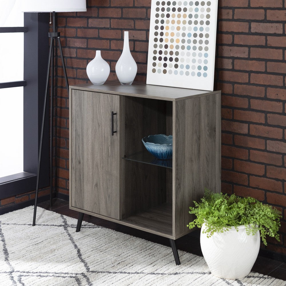 Nora 30" 1 Door Modern Wood Accent Cabinet - Slate Gray