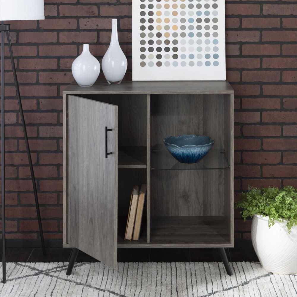 Nora 30" 1 Door Modern Wood Accent Cabinet - Slate Gray