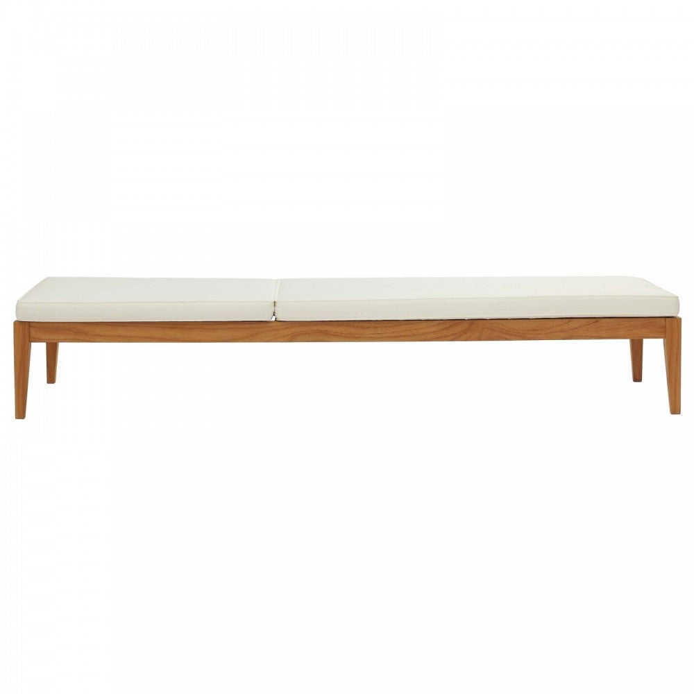 Northlake 3 Piece Outdoor Patio Premium Grade A Teak Wood Set, Natural White, EEI-3626-NAT-WHI-SET