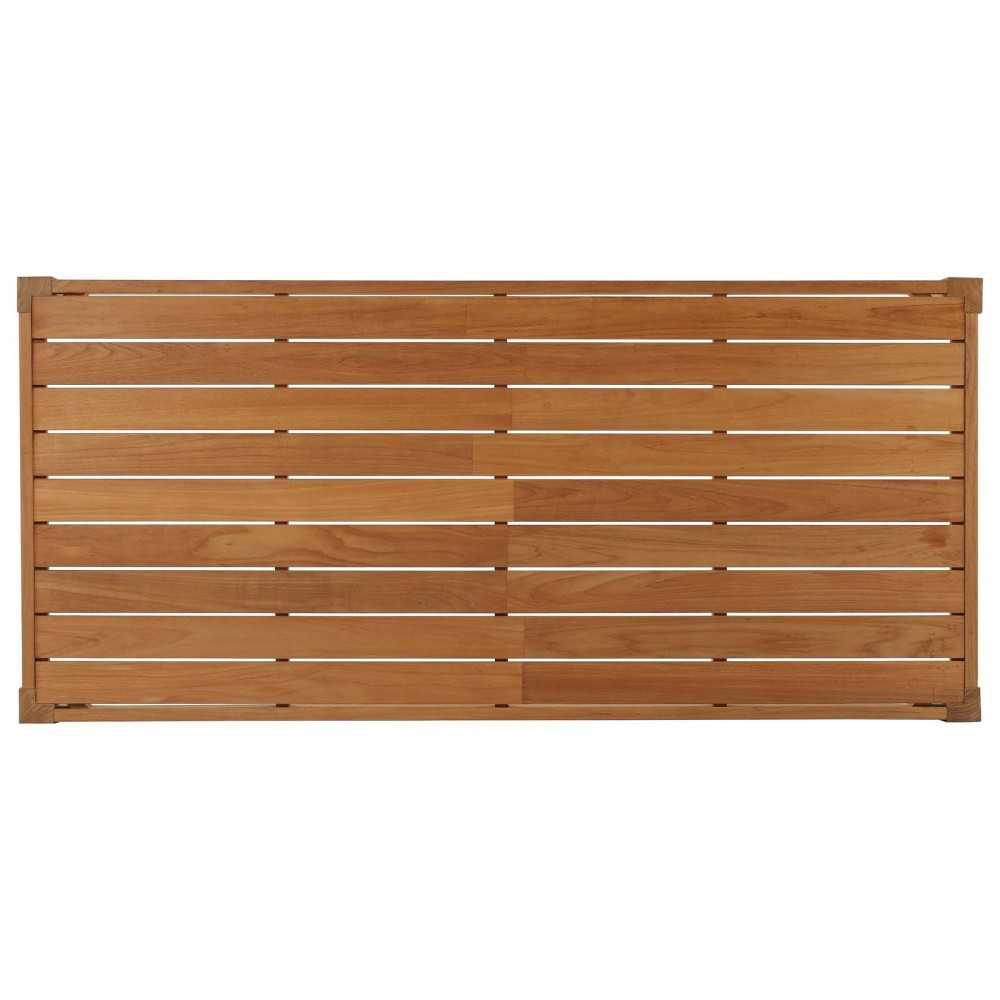 Northlake 7 Piece Outdoor Patio Premium Grade A Teak Wood Set, Natural White, EEI-3631-NAT-WHI-SET