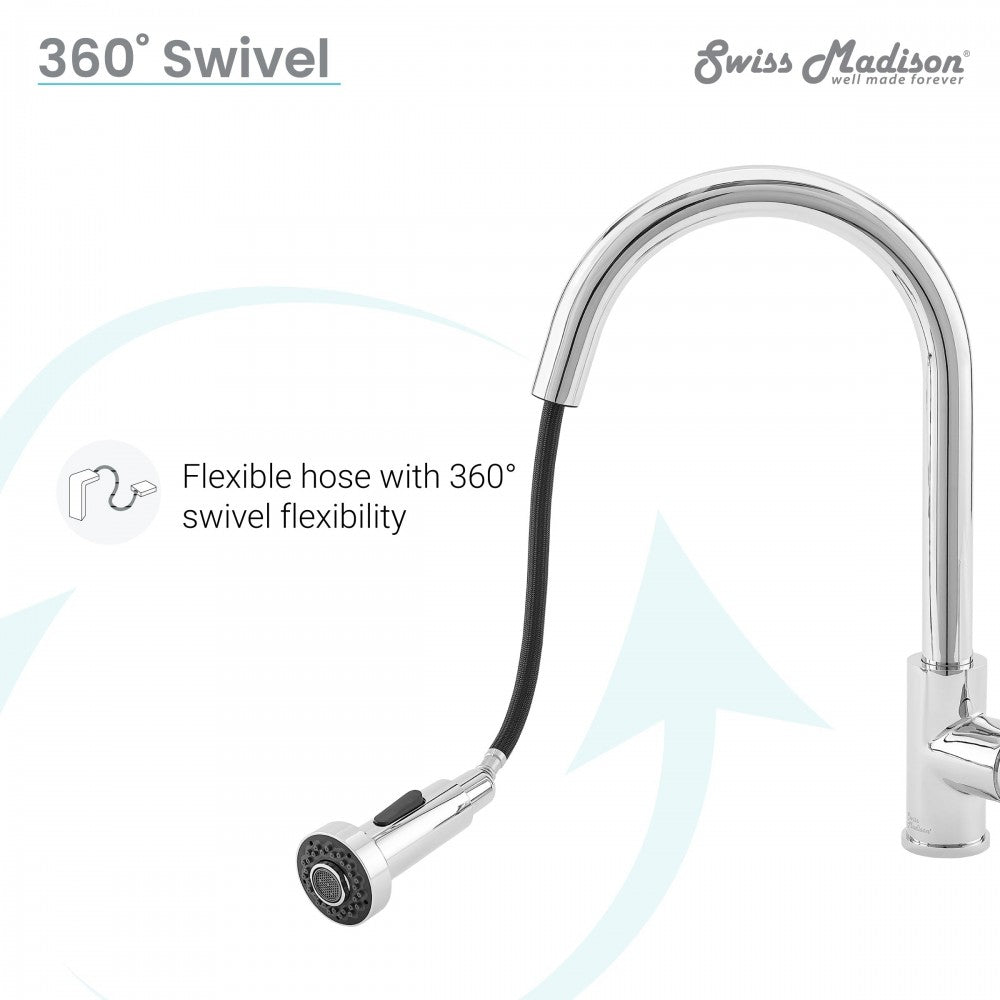 Nouvet Single Handle, Pull-Down Kitchen Faucet in Chrome