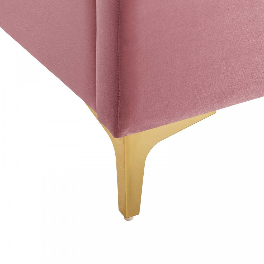 Olivia Queen Performance Velvet Platform Bed, Dusty Rose