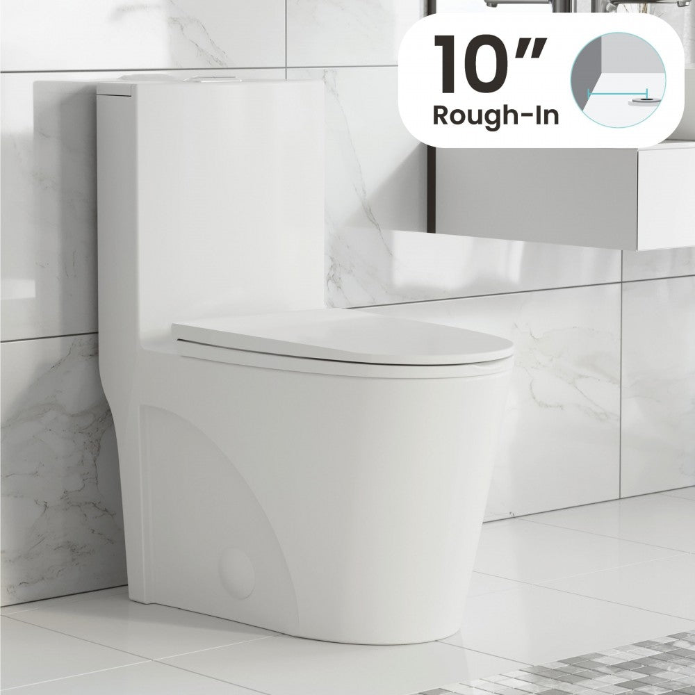 One Piece Elongated Toilet Dual Vortex Flush 1.1/1.6 gpf with 10" Rough In