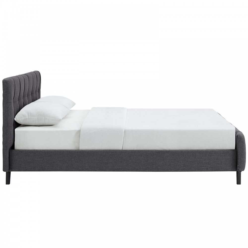 Ophelia Queen Fabric Bed, Gray