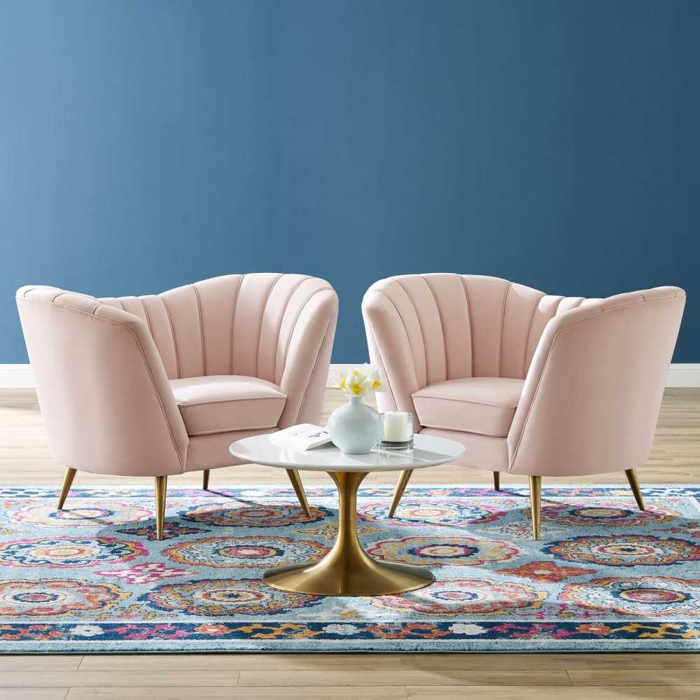 Opportunity Performance Velvet Armchair Set of 2, Pink