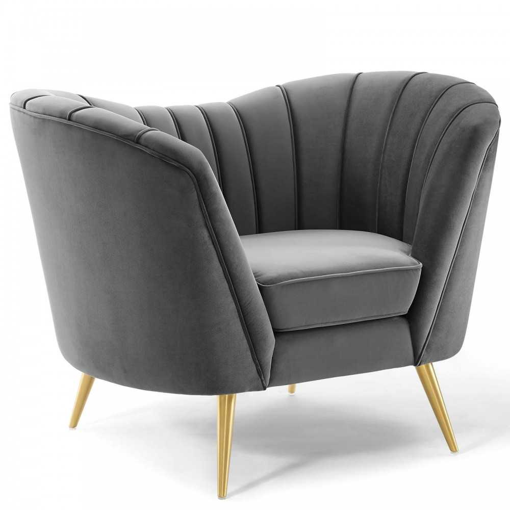 Opportunity Performance Velvet Armchair Set of 2, Gray
