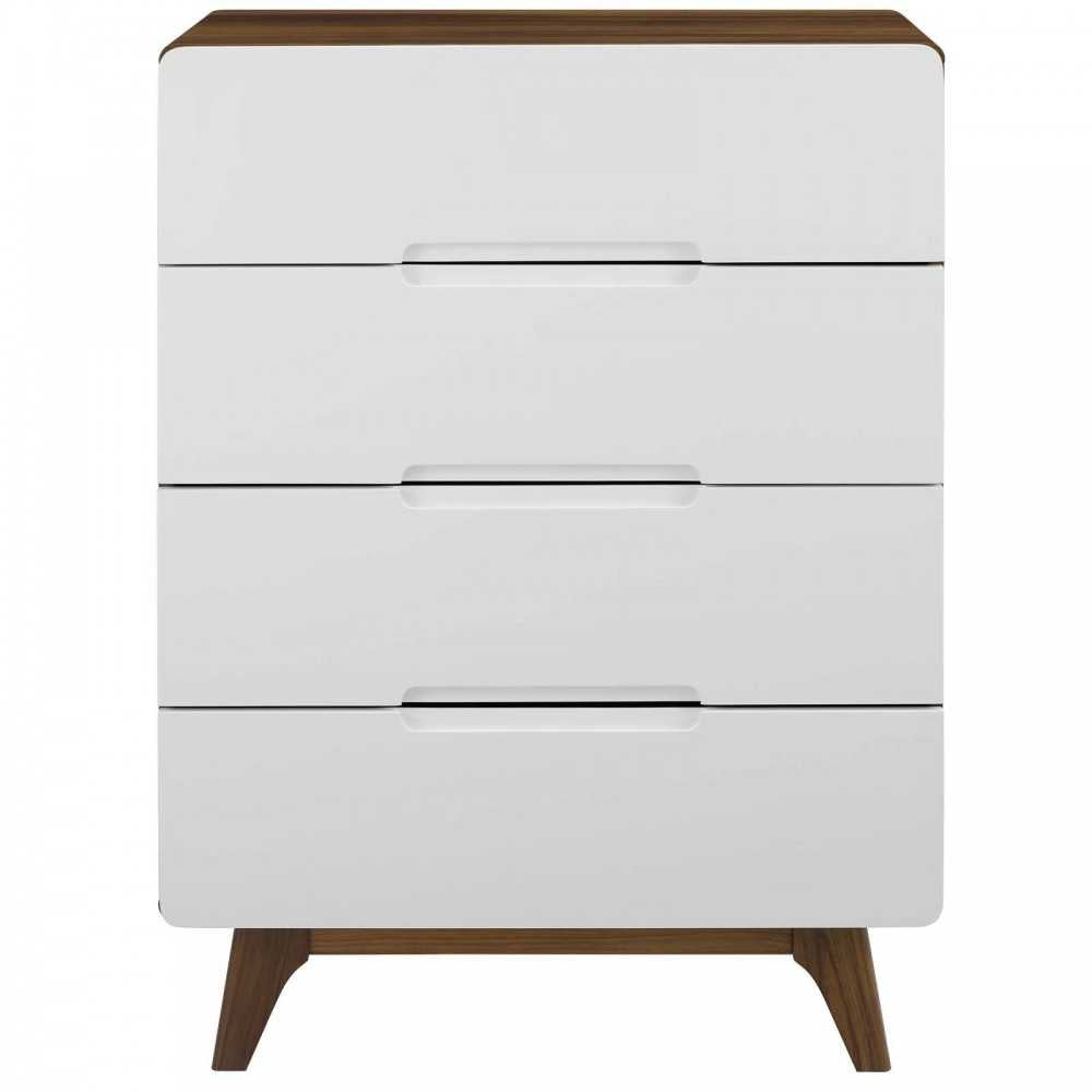 Origin Four-Drawer Chest or Stand, Walnut White