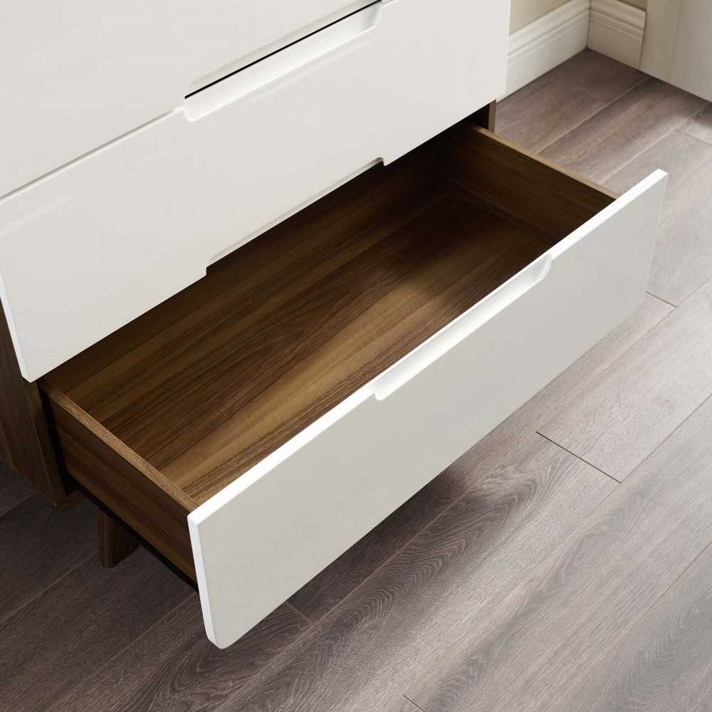 Origin Four-Drawer Chest or Stand, Walnut White