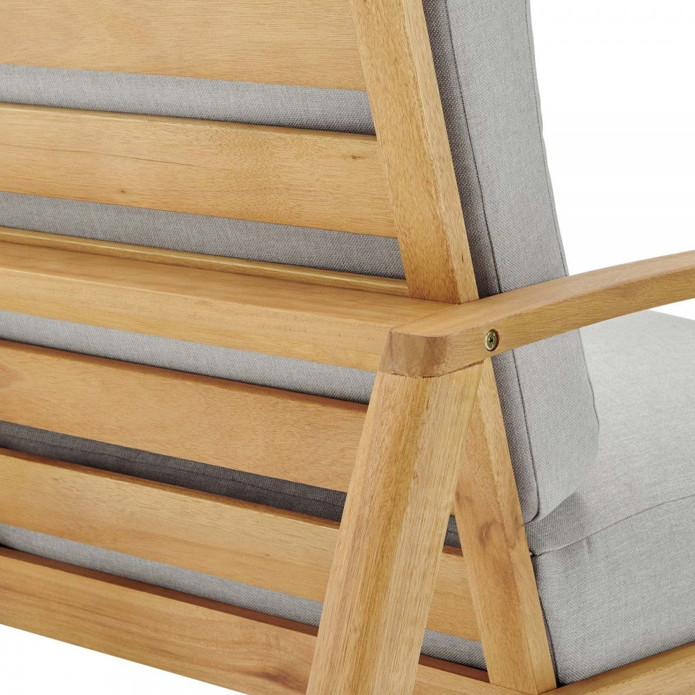 Orlean 3 Piece Outdoor Patio Eucalyptus Wood Set, Natural Light Gray, EEI-3825-NAT-LGR-SET