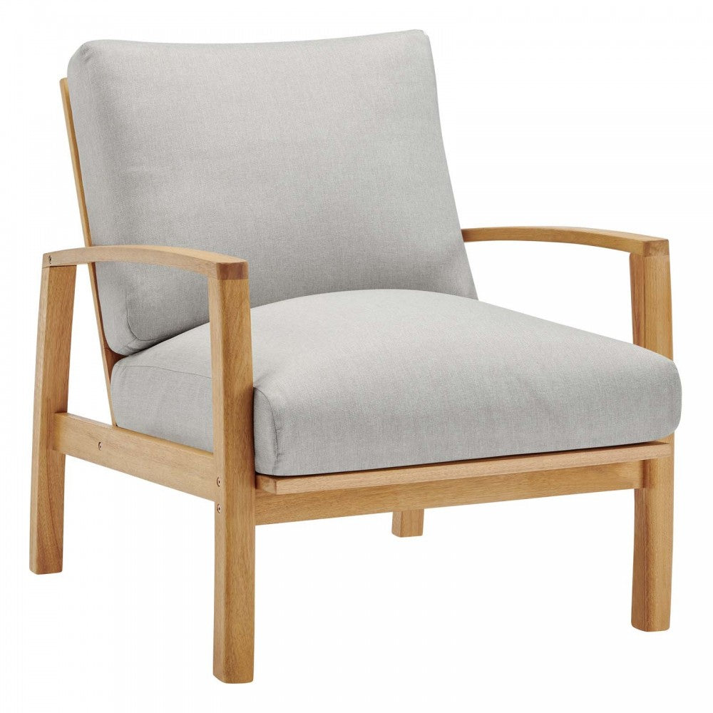 Orlean 3 Piece Outdoor Patio Eucalyptus Wood Set, Natural Light Gray, EEI-3825-NAT-LGR-SET