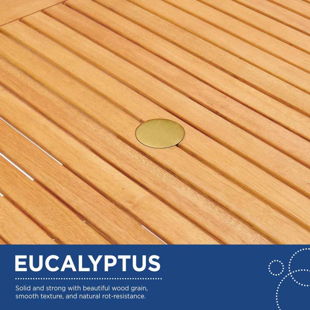 Orlean 3 Piece Outdoor Patio Eucalyptus Wood Set, Natural Light Gray, EEI-3825-NAT-LGR-SET