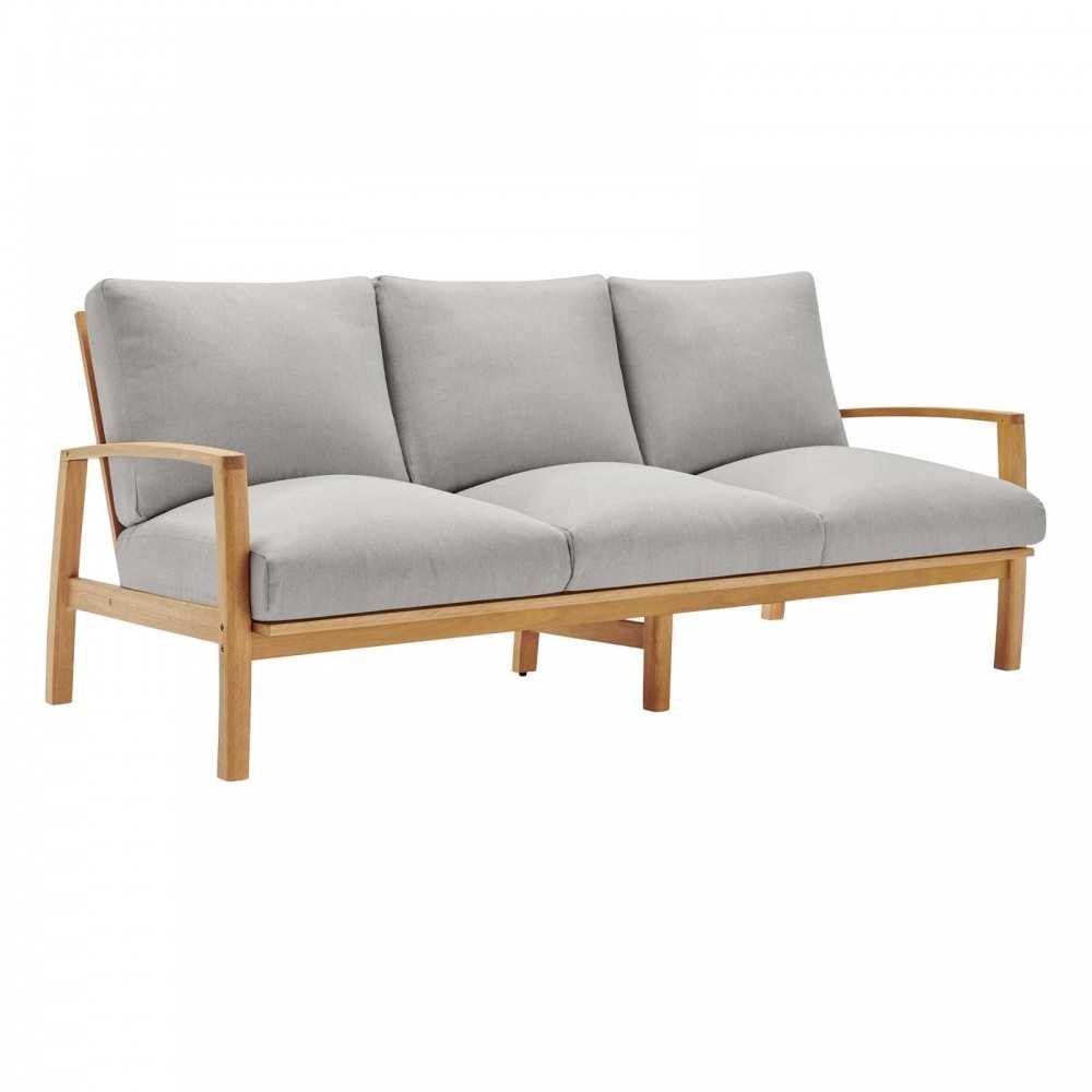 Orlean 3 Piece Outdoor Patio Eucalyptus Wood Set, Natural Light Gray, EEI-3830-NAT-LGR-SET