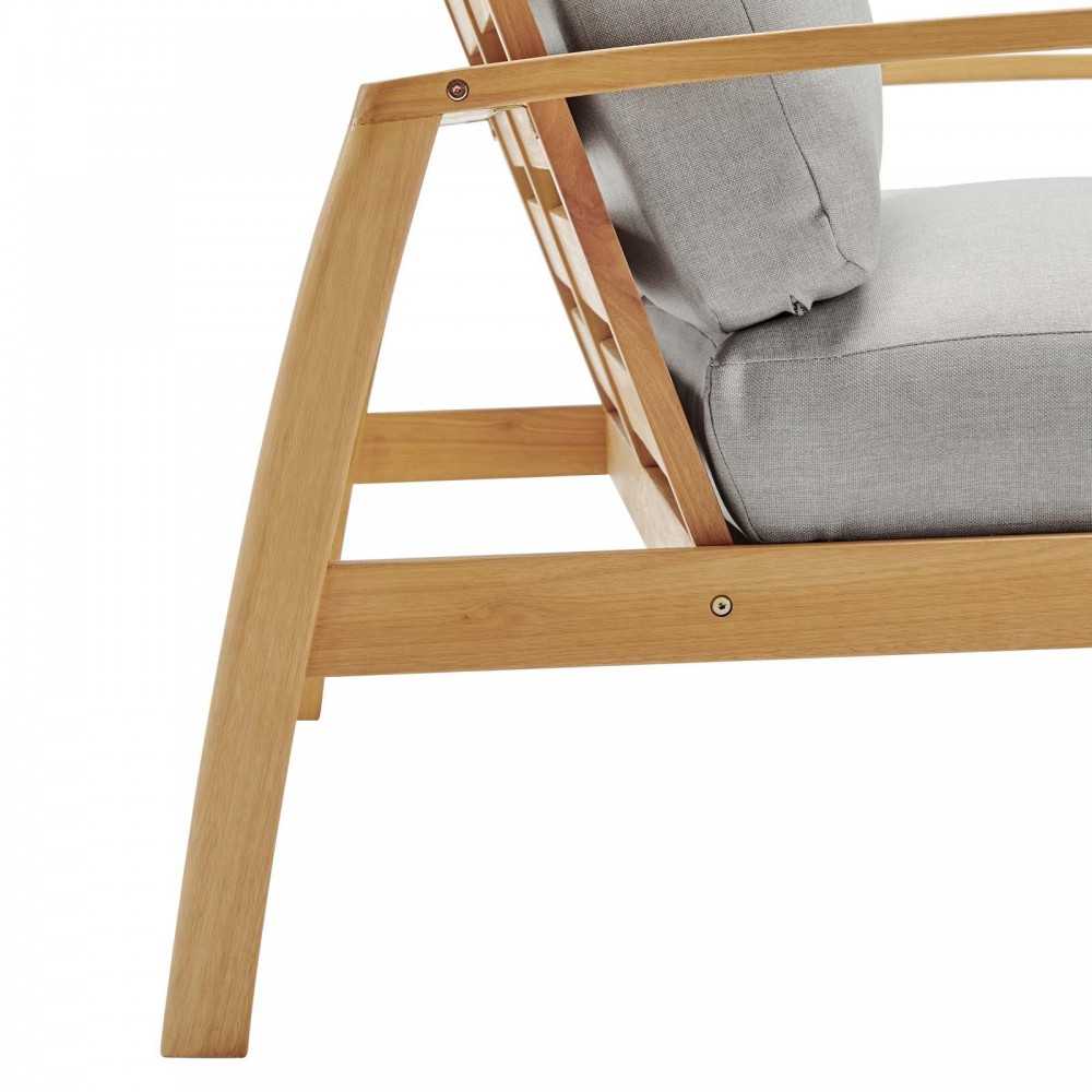 Orlean 3 Piece Outdoor Patio Eucalyptus Wood Set, Natural Light Gray, EEI-3830-NAT-LGR-SET