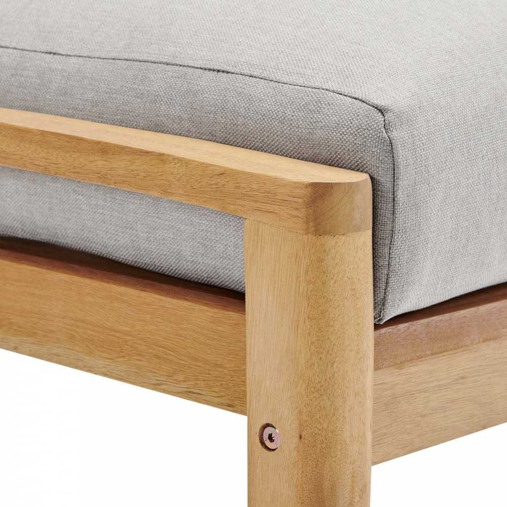 Orlean 4 Piece Outdoor Patio Eucalyptus Wood Set, Natural Light Gray, EEI-3817-NAT-LGR-SET
