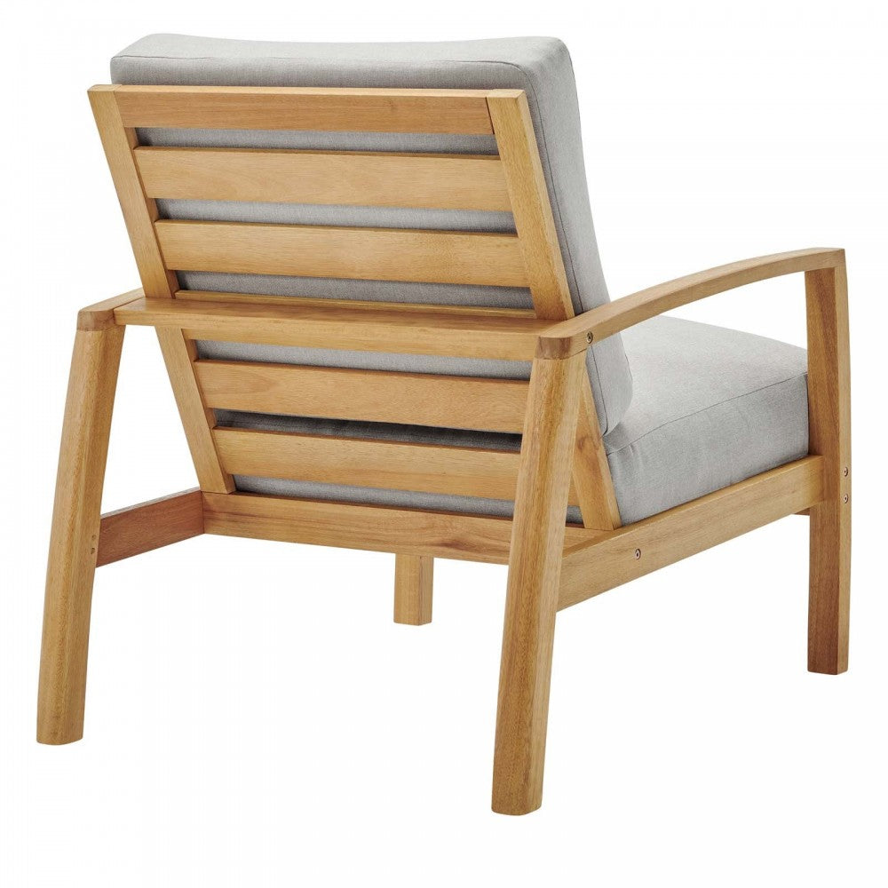 Orlean 6 Piece Outdoor Patio Eucalyptus Wood Set, Natural Light Gray, EEI-3827-NAT-LGR-SET