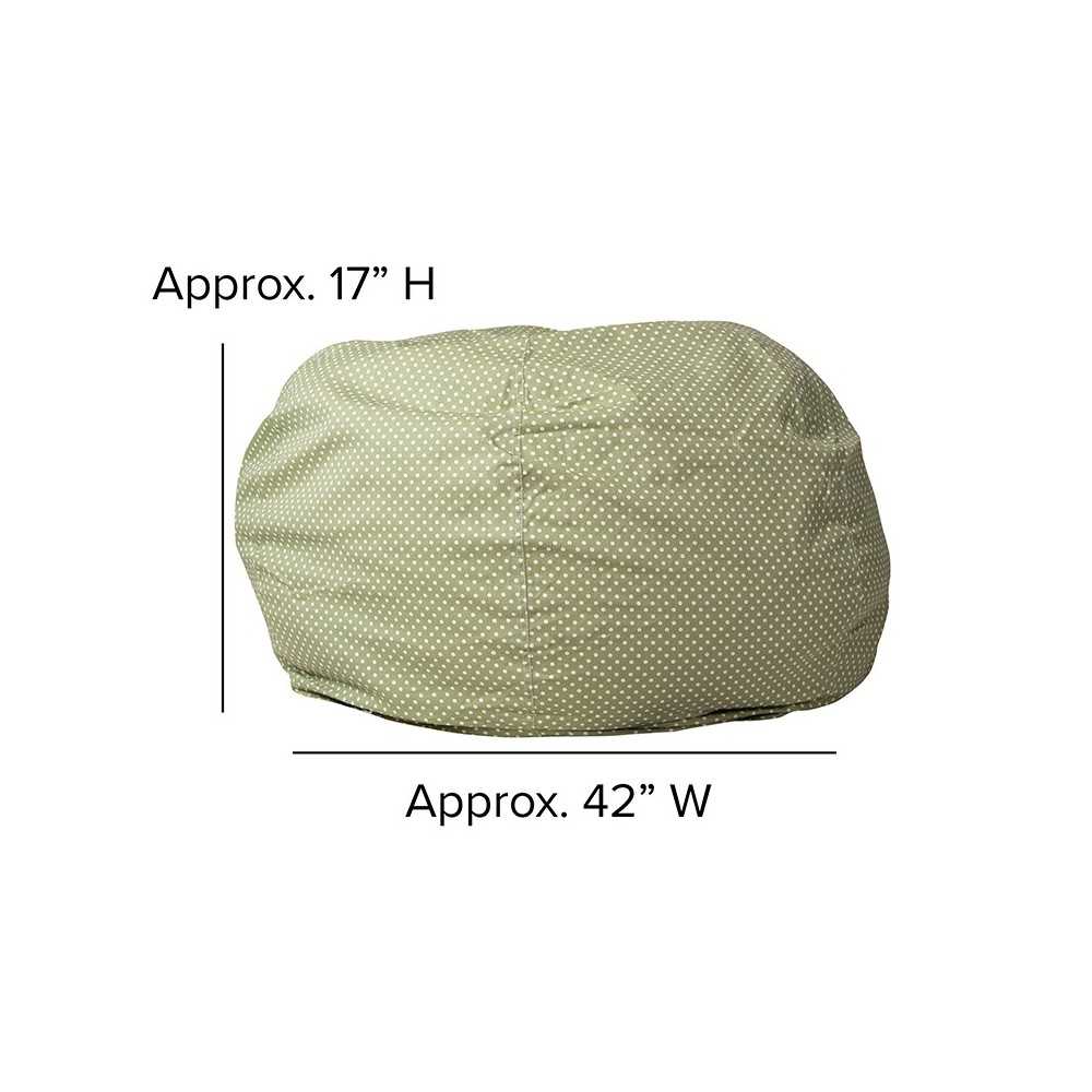 Oversized Green Dot Bean Bag Chair for Kids and Adults