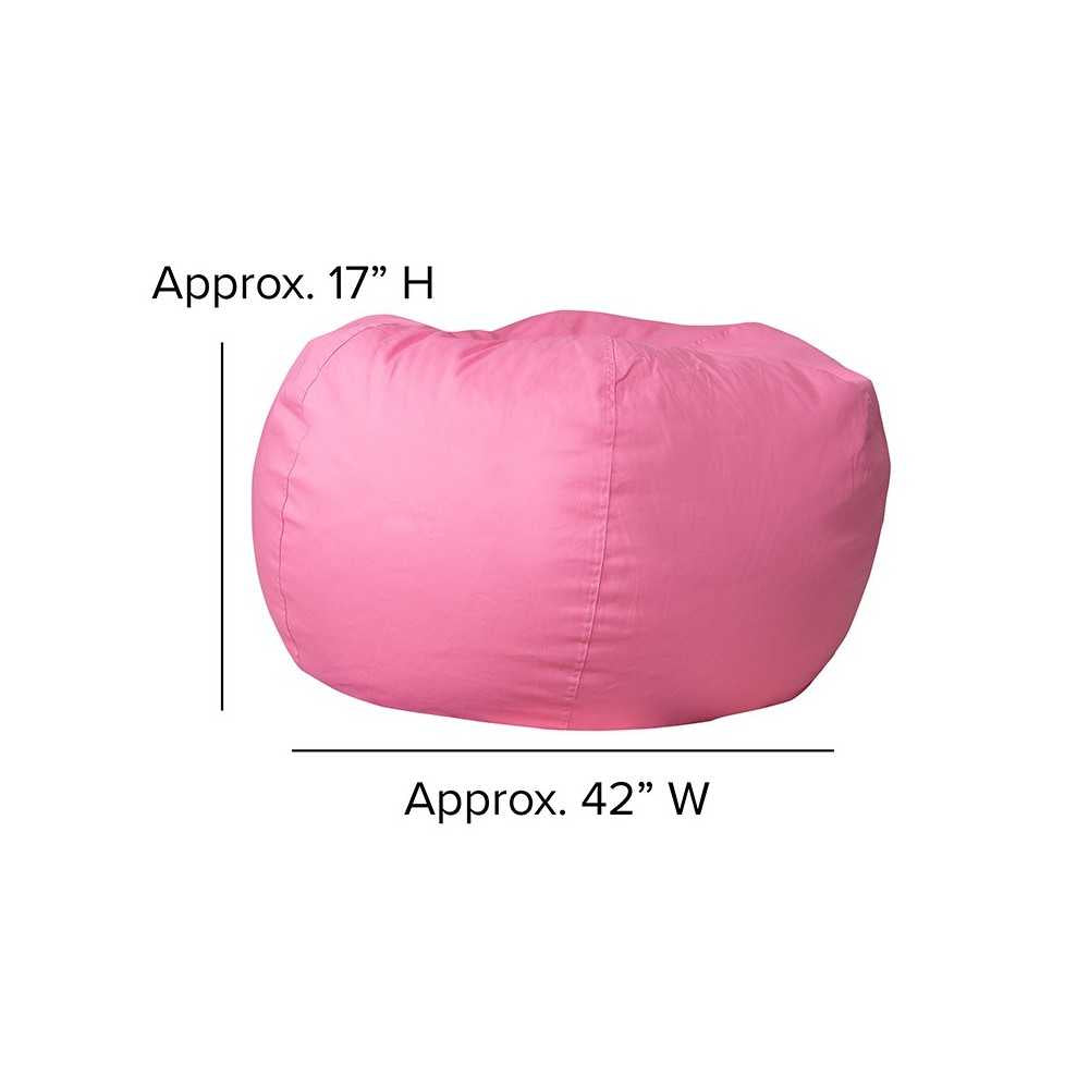 Oversized Solid Light Pink Bean Bag Chair for Kids and Adults