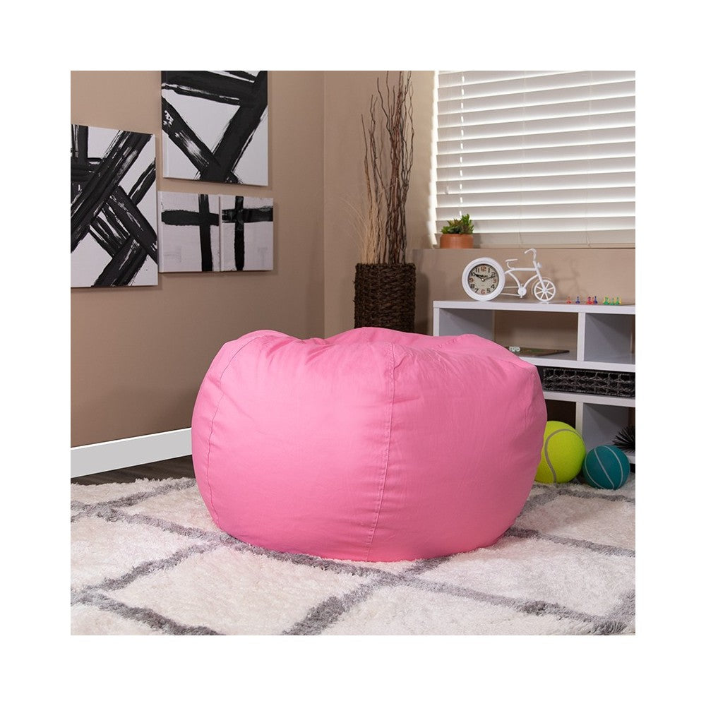 Oversized Solid Light Pink Bean Bag Chair for Kids and Adults